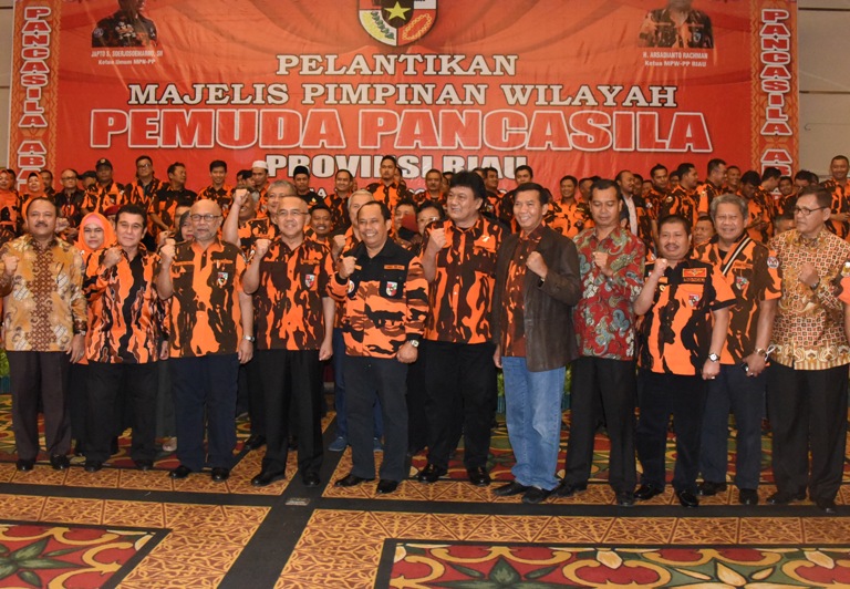 Hadiri Pelantikan PP Riau, Ini Pesan Bupati Amril kepada PP Bengkalis